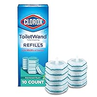 Clorox ToiletWand, Disinfecting Wand Refill Heads - Rainforest Rush, 10 Count (Package May Vary)