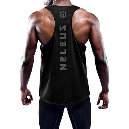 NELEUS Men's 3 Pack Dry Fit Y-Back Muscle Tank Top