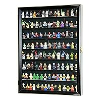 Large 110+ Minifigures Display Case Cabinet for Miniatures / Figurines / Mini Figures (Black)