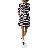 Goodthreads Women's Brushed Flannel Relaxed-Fit Belted Shirt Dress