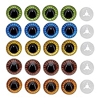 ARTCXC 1Box(20pcs)5Colors 24mm Large Safety Eyes Plastic Animal Eyes Craft Eyes with Sturdy Washers for DIY of Puppet, Bear Crafts, Plush Animal Doll Making Supplies