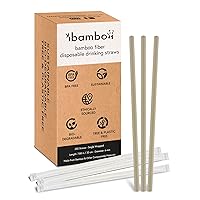 250 Pack Disposable Bamboo Straws - 7.88