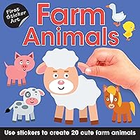 First Sticker Art: Farm Animals: Color By Stickers for Kids, Make 20 Pictures! (Independent Activity Book for Ages 3+)