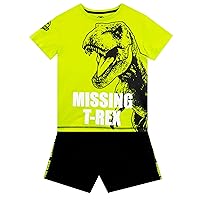Jurassic World Boys Dinosaur T-Shirt and Shorts Outfit Set for Kids