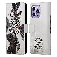 Head Case Designs Officially Licensed Suicide Squad: Kill The Justice League Poster Key Art Leather Book Wallet Case Cover Compatible with Apple iPhone 14 Pro Max