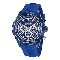 Nautica Men's NAPNSF305 NST Chrono Blue Silicone Strap Watch