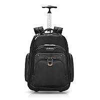 EVERKI Atlas Wheeled Laptop Backpack, 13-Inch to 17.3-Inch Adjustable Compartment, Business Professional (EKP122), Black, Large