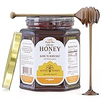 SUPER HONEY Virginia Honey with Turmeric and Black Pepper, Ayurveda Inspired 100% Pure Raw Honey, Unfiltered and Naturally Delicious - 12oz. Glass Jar