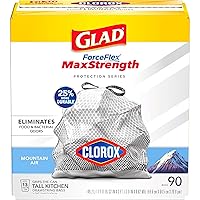 Glad Protection Series ForceFlex MaxStrength Drawstring Mountain Air Odor Shield With Clorox 13 Gallon 1/90ct