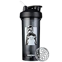 BlenderBottle Star Wars Shaker Bottle Pro Series Perfect for Protein Shakes and Pre Workout, 28-Ounce, Mandalorian & Child