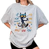 Generic DuminApparel If You Want to Be Cool Just Be Yourself Cat Autism Warrior T-Shirt, Multi Color