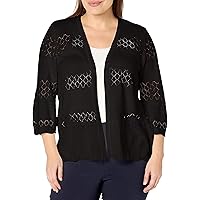 MULTIPLES Women's Plus Size Three Quarters Bell Sleeve Open Front Cardigan Sweater