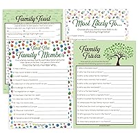 DISTINCTIVS Family Reunion Game Pack - Family Trivia, Most Likely to, Family Feud & Find The Family Member - 4 Game Bundle for 20 Guests