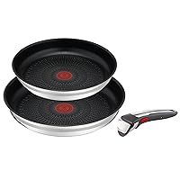 Tefal Jamie Oliver E303S344 Stainless Steel 3 Piece Induction Compatible Pan  Set