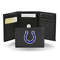 Rico Industries NFL Embroidered Genuine Leather Tri-fold Wallet 3.25