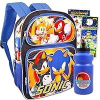 Sonic the Hedgehog Backpack for Boys 4-6 - Bundle with 16
