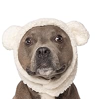 Furhaven Medium Dog Hat, Washable & Cozy - Sherpa Flex-Fit Polar Bear Dog Hat Costume - Cream, Medium