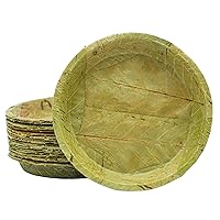 TAPARI Jumbo Disposable Plates - 20 Pack Jumbo Leaf Plates - 10.5 Inch Diameter - Strong & Eco-Friendly - 100% Compostable & Biodegradable Heavy Duty Disposable Plates - Bulk Party Plates - Sal Leaf