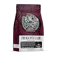 Bones Coffee Company Dragon's Lair Whole Coffee Beans | 12 oz Dark Roast Blend Arabica Low Acid Coffee | Gourmet Coffee (Whole Bean)