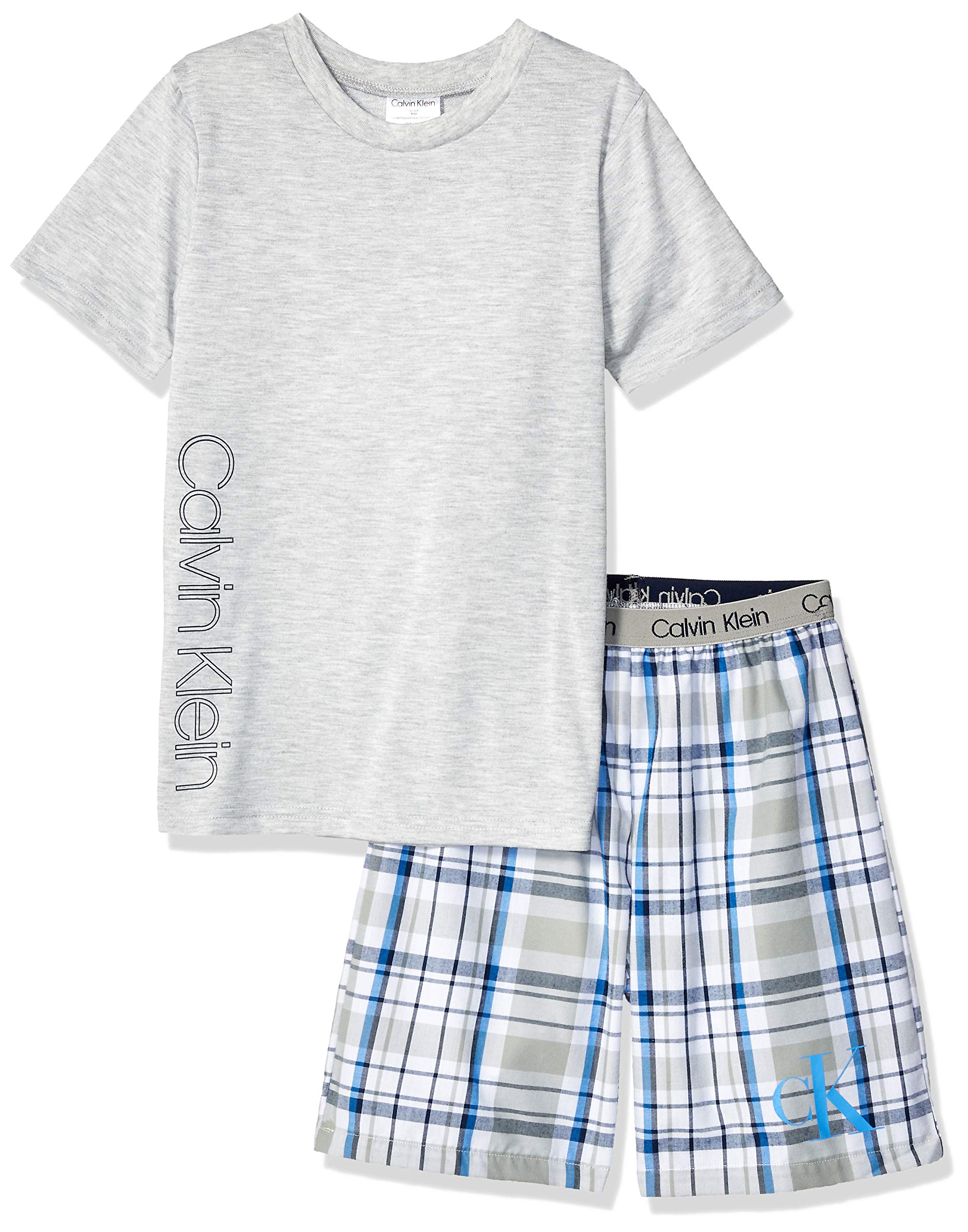 Calvin Klein Boys' Little 2 Piece Sleepwear Top and Bottom Pajama Set Pj