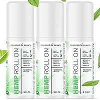Hemp Oil Roll On - Menthol Rub with Hemp Oil, Boswellia Extract, Aloe Leaf, Arnica, & Peppermint Oil - 12,000mg Extra Strength Oil for Muscle Discomfort by Powered X Plants - Pack of 3, 3 fl.oz.