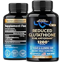 Liposomal Glutathione 1200mg - Clear & Glowing Skin - Natural Antioxidant Support, Brain, Liver & Immune Health - Reduced L-Glutathione Supplement - Made in USA - Vegan, Gluten-Free - 60 Capsules