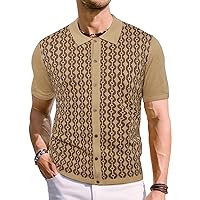 PJ PAUL JONES Men's Contrast 70s Vintage Polo Shirts Short Sleeve Knitwear