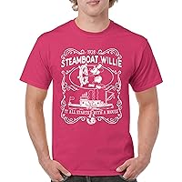 Steamboat Willie 1928 Classic T-Shirt It All Started with a Mouse Cute Vintage Cartoon Retro Steam Boat Men's Tee