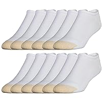 GOLDTOE Men's 656F Cotton No Show Athletic Socks, Multipairs