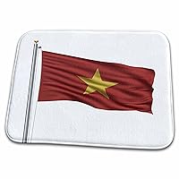 3dRose Flag of Vietnam on a Flag Pole Over White Vietnamese - Bathroom Bath Rug Mats (rug-157302-1)