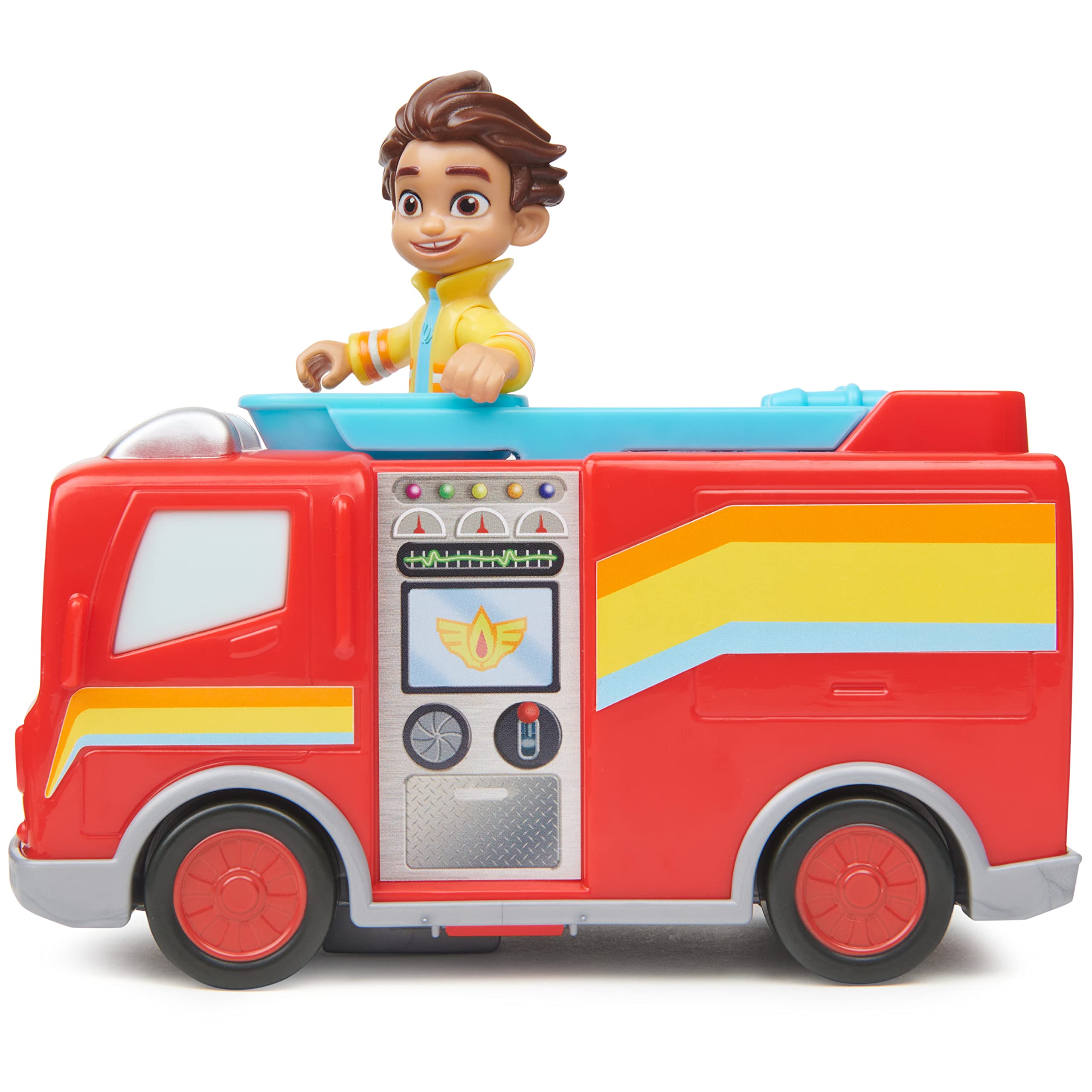 Disney Junior Firebuds, Bo and Flash, Action Figure and Fire Truck Vehicle with Interactive Eye Movement, Kids Toys for Boys and Girls Ages 3 and up!