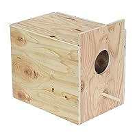 Assembled Wooden Nest Box for Outside Mount with Dowel, Large,White