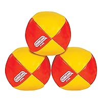 Duncan Toys Juggling Balls, Multicolor, Vinyl Shells, Circus Balls with 4 Panel Design, Plastic Beans, 3 Pack, Red & Yellow