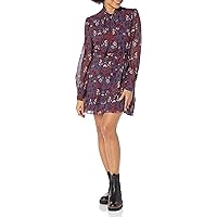 PAIGE Women's Vittoria Long Sleeve Mini Dress Floral Print in Amethyst Multi