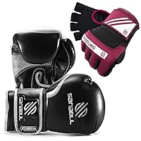 Sanabul Gel Boxing Gloves (Black/Metallic Silver, 16oz) and Hand Wraps (Purple/White, L/XL) | Pro-Tested Gear for Men and Women | Perfect for MMA, Muay Thai, Kickboxing, and Heavy Bag Work
