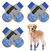 BEAUTYZOO Anti-Slip Dog Socks,Dog Shoes for Hot/Cold Pavement,Paw Protectors with Grips 3 Pairs for Puppy Small Medium Large Senior Old Dogs,Dog Socks to Prevent Licking and Hardwood Floor Protection
