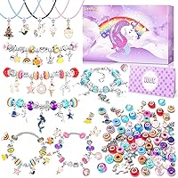 MODMA Bracelet Making Kit for Girls - Arts and Crafts for Kids Ages 6-12 - Unicorn Gifts - DIY Jewelry Kit with Charms, Beads, and Box - Great for Gifts and DIY Parties