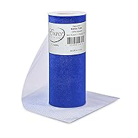 Expo International Decorative Matte Tulle, Roll/Spool of 6 Inches X 25 Yards, Polyester-Made Tulle Fabric, Matte Finish, Lightweight, Versatile, Washable, Easy-to-Use, Royal Blue