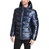 YBYRLHH Unisex Winter Shiny Puffer Vest Hooded(Color:Silver,Size:2XL)