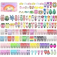 Hair Clips for Girls, Funtopia No Slip Metal Snap Hair Clips Barrettes, 200 pcs Colorful Snap Clips for Kids Teens Women