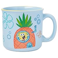 Silver Buffalo Spongebob Squarepants Who Lives in a Pineapple Under the Sea Ceramic Camper Mug, 20 Ounces