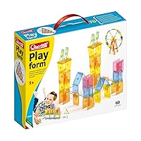 Quercetti Playform Tile Building Set - Includes 60 Tiles in 6 Colors to Create 3-D Structures, for Kids Ages 5 Years and up