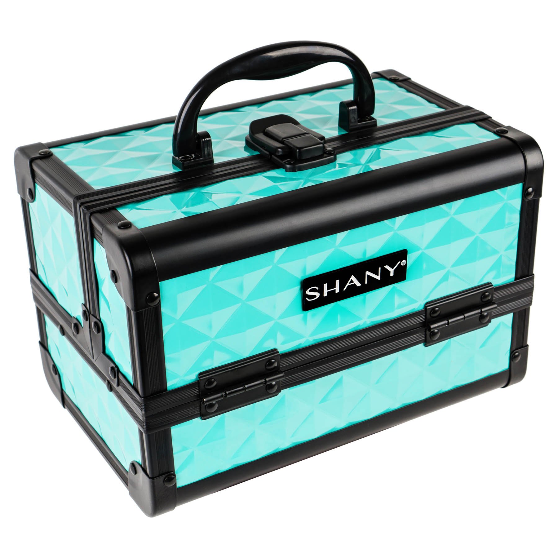 SHANY Mini Makeup Train Case With Mirror - Turquoise