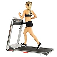 Sunny Health & Fitness Strider Foldable Treadmill, 20-Inch Wide Running Belt, Customizable Workout Programs, Pulse Sensors with Optional Exclusive SunnyFit App and Enhanced Bluetooth Connectivity