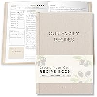 Blank Recipe Book To Write In Your Own Recipes - Family Cook Book Journal Notebook With Recipe Templates To Create A Personalized Cookbook - Table of Contents, Conversions & Thick Empty Pages - Beige