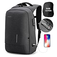 Kingsons Laptop Backpack, Slim Business Travel Computer Bag with USB Charging Port Anti-Theft Water Resistant for 13.1 Inch Laptop Rucksack for men