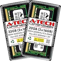 A-Tech 32GB (2x16GB) DDR4 3200 MHz SODIMM PC4-25600 (PC4-3200AA) CL22 Non-ECC Laptop RAM Memory Modules