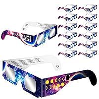 Solar Eclipse Glasses (12 Pack), Witness the Celestial Wonder of the 2024 Solar Eclipse - CE and ISO Certified, Approved for Direct Sun Viewing
