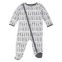 Baby Boys' Pure Organic Cotton Sleep N Play, Zipper Closure Footed Sleepwear, 1 Pk