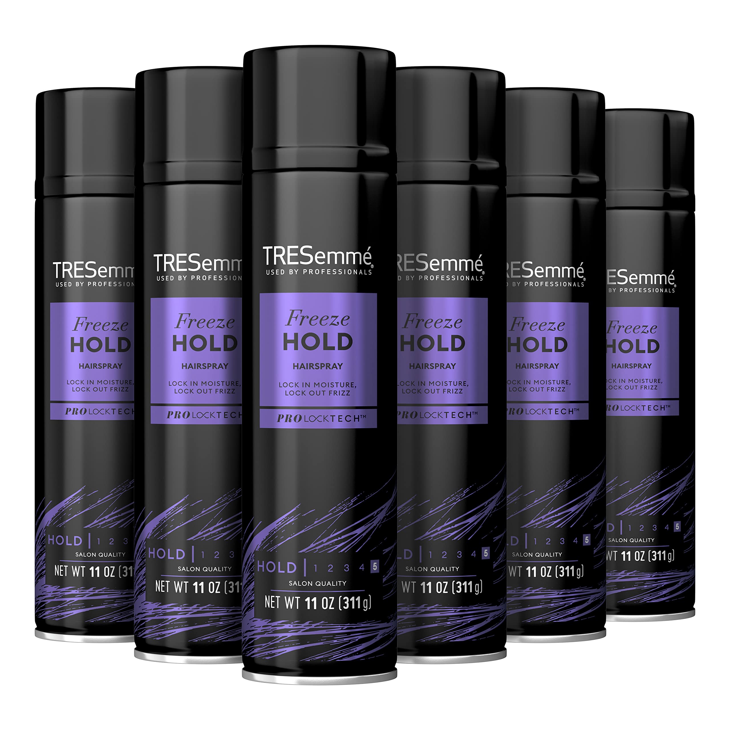 TRESemmé Freeze Hold Hairspray Pack of 6 for 24-Hour Frizz Control and All-Day Humidity Resistance 11 oz